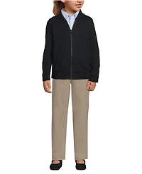 Lands' End Girls School Uniform Legacy Full Zip Cardigan