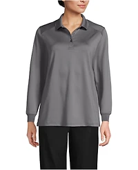 Lands' End School Uniform Women's Long Sleeve Rapid Dry Polo Shirt