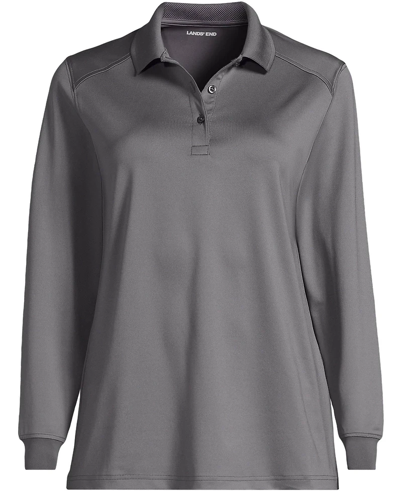 Lands' End School Uniform Women's Long Sleeve Rapid Dry Polo Shirt