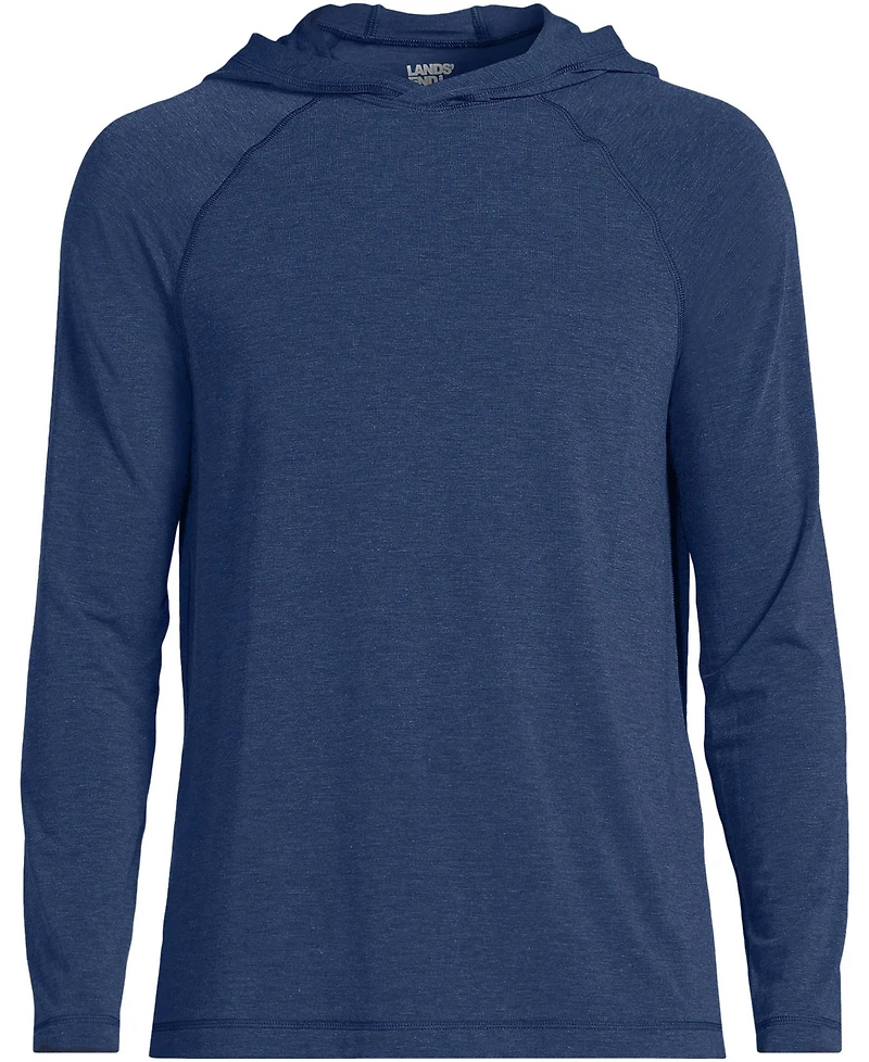 Lands' End Men's SunShade Upf 50 Cooling Long Sleeve Hooded Swim Tee Rash Guard