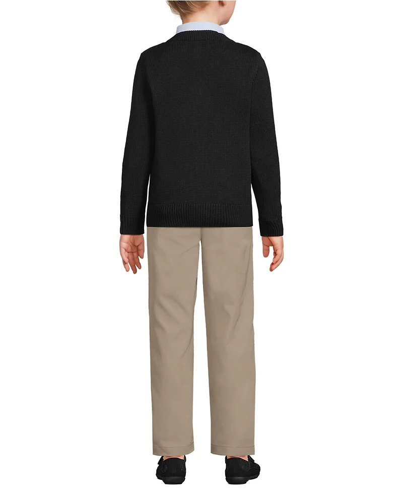 Lands' End Girls School Uniform Legacy Varsity Cardigan