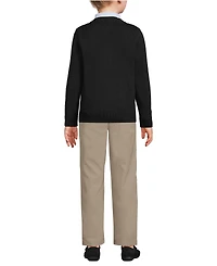 Lands' End Girls School Uniform Legacy Varsity Cardigan