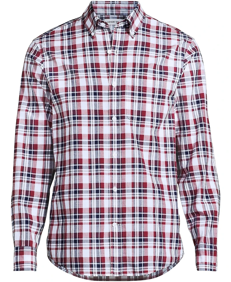 Lands' End Men's Long Sleeve Madras Shirt