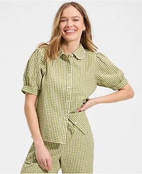 Lands' End Women's Seersucker Peter Pan Collar Shirt