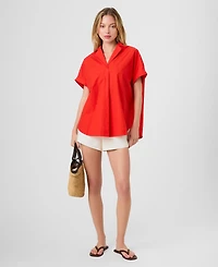 French Connection Women's Poplin Collared Top