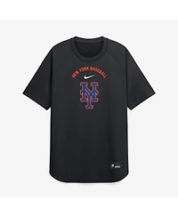 Nike Men's Black New York Mets Authentic Collection Batting Practice Pre-Game Raglan Dri-fit T-Shirt