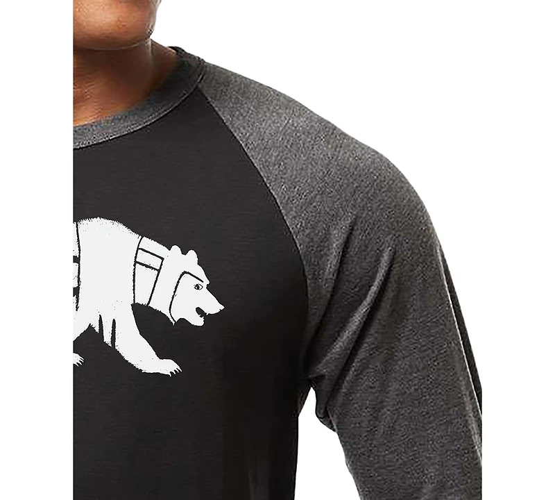 La Pop Art Men's Yosemite Bear Word Raglan-Sleeve T-Shirt