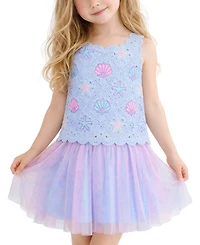 Pink & Violet Girls' 2T-6X Sleeveless Tank Top and Skirt, 2-Piece Set