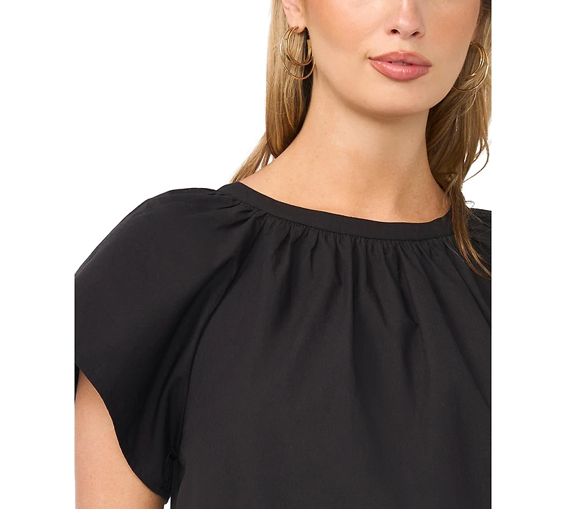 Vince Camuto Women's Cotton Flutter-Sleeve Top