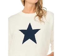 Vince Camuto Women's Star Motif Crewneck Sweater