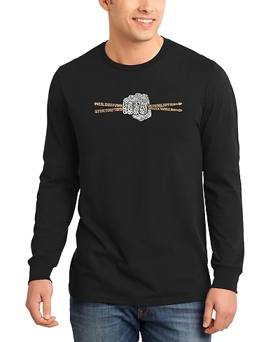 La Pop Art Men's Drumsticks Word Long-Sleeve T-Shirt