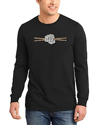 La Pop Art Men's Drumsticks Word Long-Sleeve T-Shirt