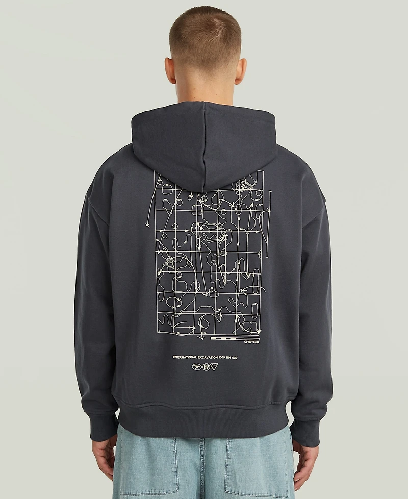 G-Star Raw Men's Back Graphic Hooded Zip Sweatshirt