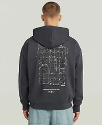G-Star Raw Men's Back Graphic Hooded Zip Sweatshirt