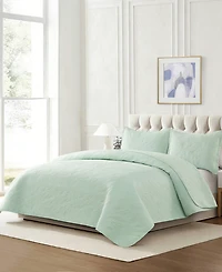Chelsea Loft Pinsonic Floral Embossed 3-Pc. Quilt Set