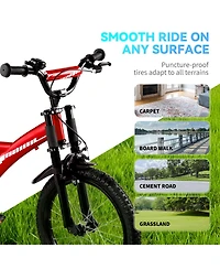 18" Kids Bike with Adjustable Seat, Dual Brakes, Suspension and Training Wheels for Ages 6–9