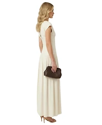 Modenaire Women's Odessa Cap Sleeve Lace-Up Back Maxi Dress