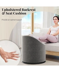 Slickblue 360degree(s) Swivel Upholstered Barrel Chair with Hidden Storage for Vanity and Makeup