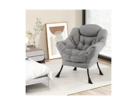 Slickblue Cozy Sherpa Accent Chair with Head Pillow Upholstered Design