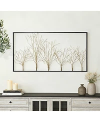 LuxenHome Oversized Metal Tree Wall Sculpture, Minimalist Iron Artwork, 40" Wide