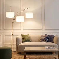 Trilage 84" Led Contemporary Arc Floor Lamp with Marble Base, Bulbs Included