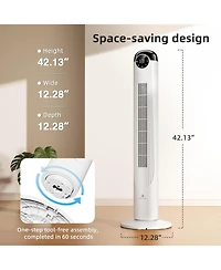 Antarctic Star 42-Inch Quiet Oscillating Tower Fan with Remote and Washable Grille