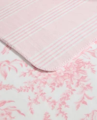 Laura Ashley Bedford Printed Plush Reversible Throw, 70" x 50"