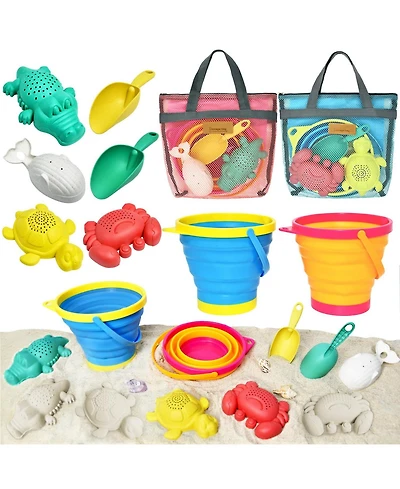 Gnuadz Collapsible Beach Sand Toys Set With Mesh Bag