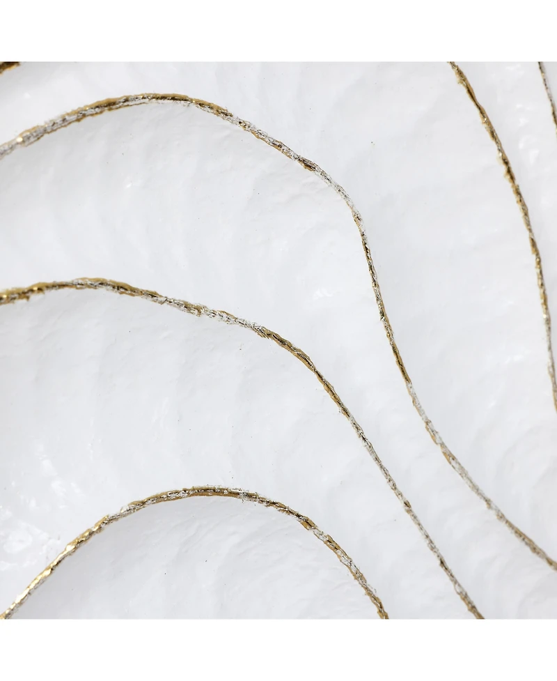 LuxenHome Modern Metal Wall Decor, 2-Piece Textured Panels with Sculpted Wave Design