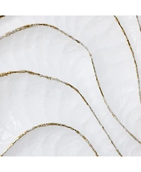 LuxenHome Modern Metal Wall Decor, 2-Piece Textured Panels with Sculpted Wave Design