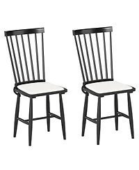 Slickblue Farmhouse Windsor Dining Chairs Set of 2 with Seat Cushions