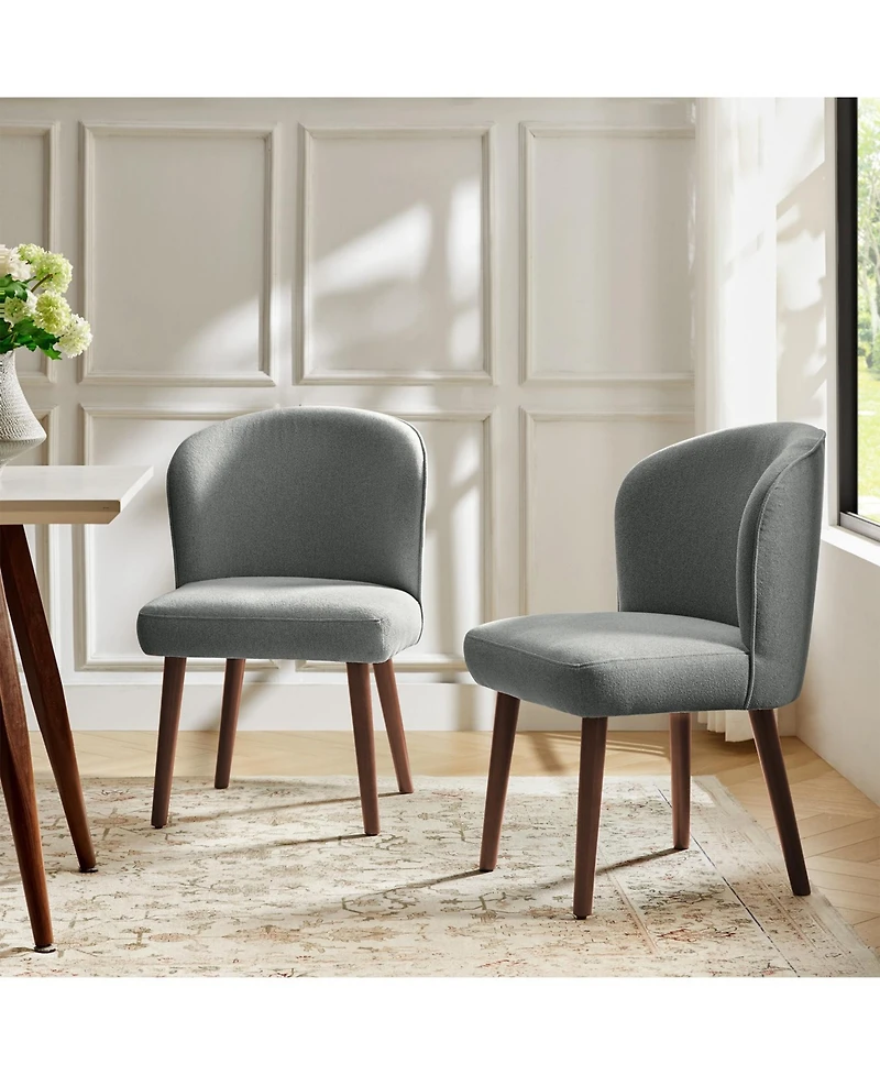 Hulala Home Davia Mid-Century Modern Upholstered Dining Chair with Solid Wood Leg