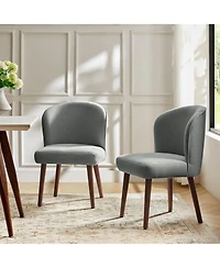 Hulala Home Davia Mid-Century Modern Upholstered Dining Chair with Solid Wood Leg