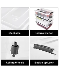 Sorbus Clear Plastic 40qt Underbed Storage Containers with Wheels