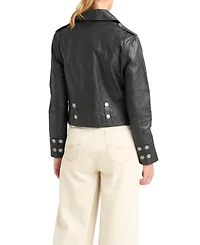 Velez Women's Biker Jacket Leather With Epaulets