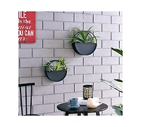 Danya B Round 2-Piece Iron Wall Planter Set