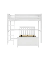 Max & Lily Solid Wood L-Shaped Bunk Bed Twin over for Kids