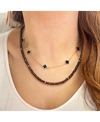 The Lovery 14K Gold Smoky Quartz Bead Necklace