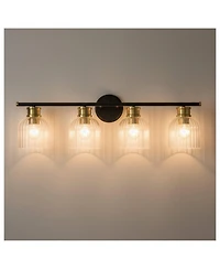 Stiffel Lana 31 3/4" Wide and Warm Brass 4-Light Bath Light