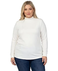 Woman Within Women's Perfect Long-Sleeve Mockneck Tee