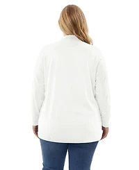 Woman Within Women's Perfect Long-Sleeve Mockneck Tee