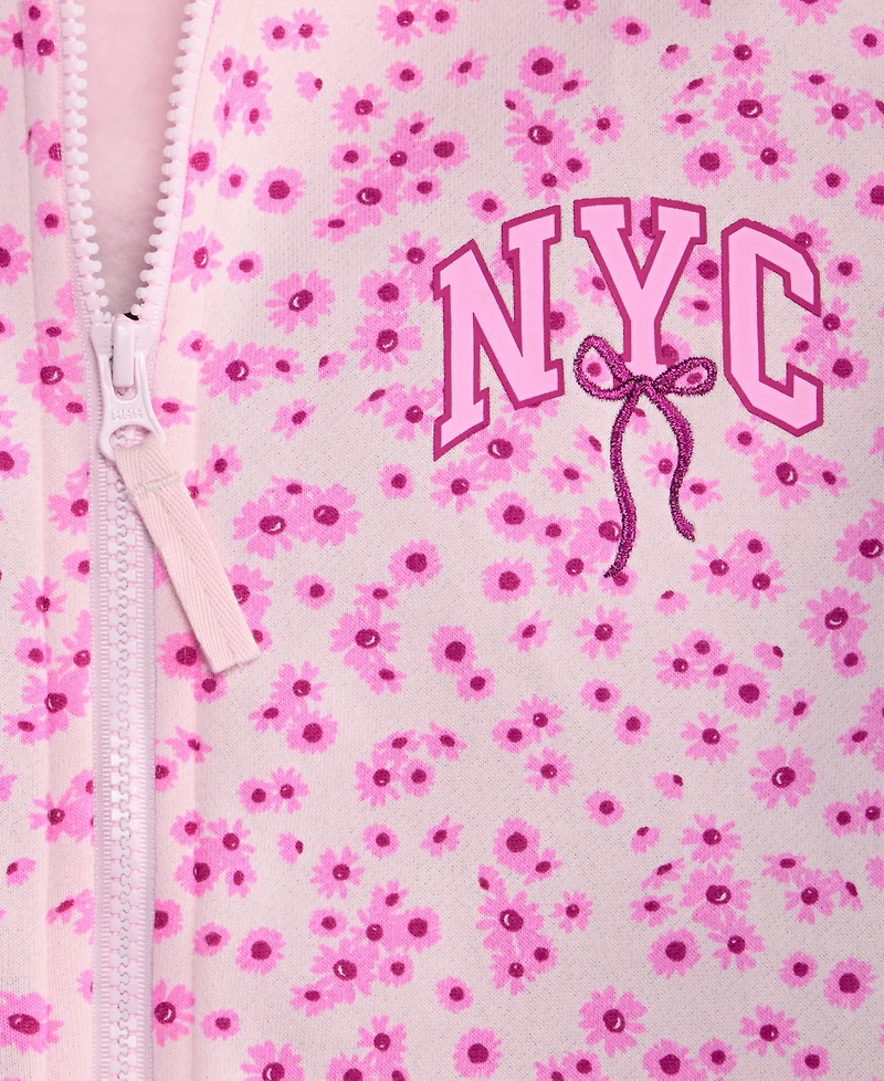 Epic Threads Girls' Xs-xl Nyc Bow Printed Zip Fleece Hoodie, Macy's Exclusive