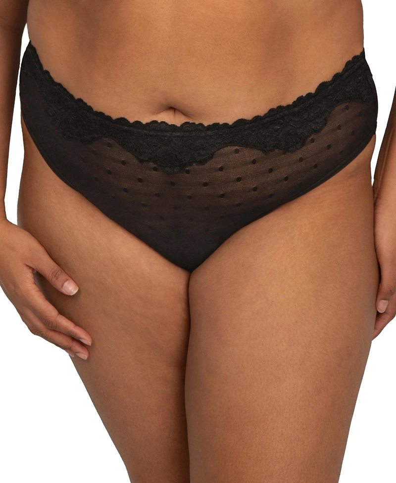 Curvy Couture Women's Sheer Whisper High Cut Brief Panty