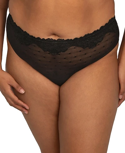 Curvy Couture Women's Sheer Whisper High Cut Brief Panty