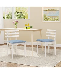 Slickblue Upholstered Fabric Side Chairs with Rubber Wood Frame and Comfortable Padded Seat