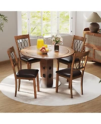 Slickblue Set of 2 Dining Chairs with Cushioned Upholstered Seat