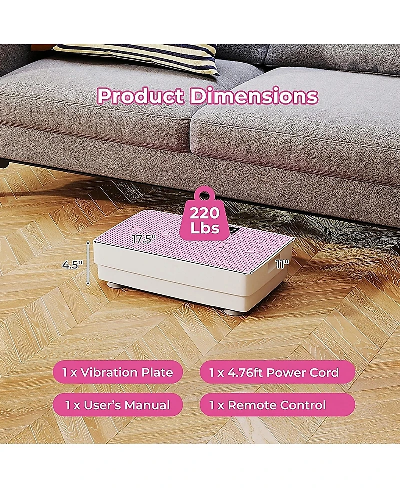 Sugift 17.5 in Smart Vibration Exercise Platform with Led Display
