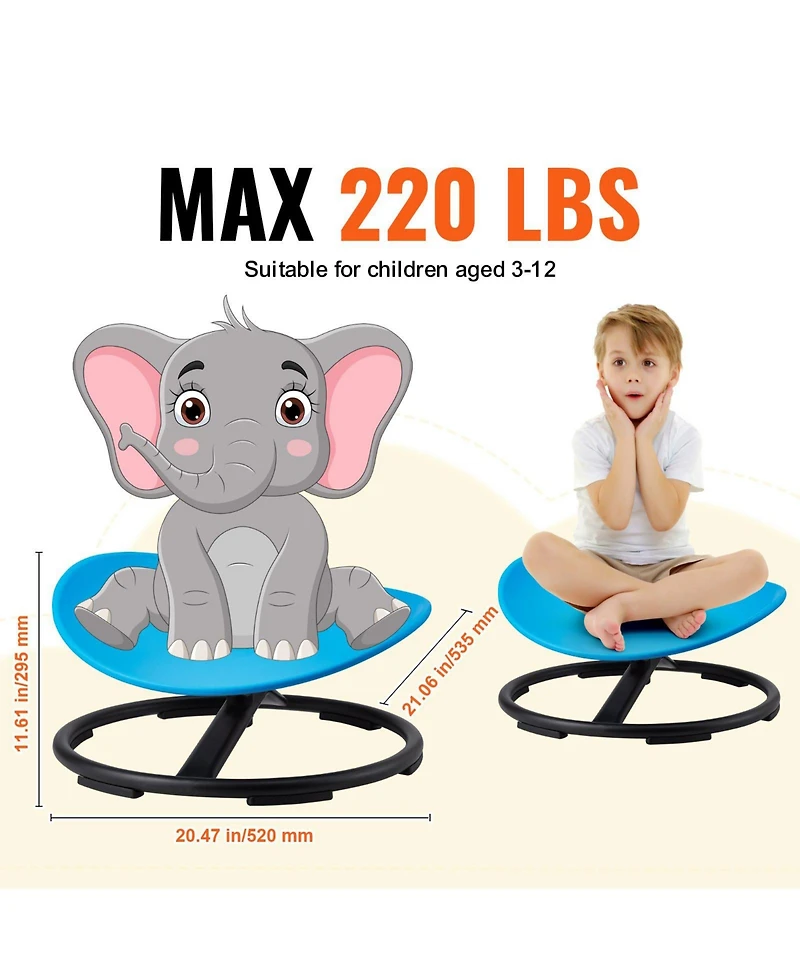 Mecale Kids Swivel Sensory Chair with Non-Slip Base, 220 lb Capacity