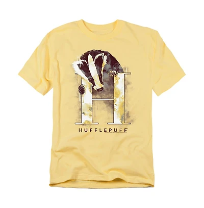 Harry Potter Men's Hufflepuff Watercolor Crest T Shirt