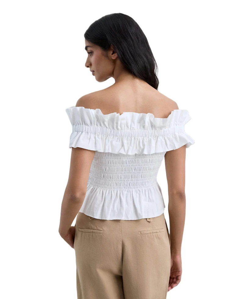 Scalpers Women's Offshoulderpoplin Tee